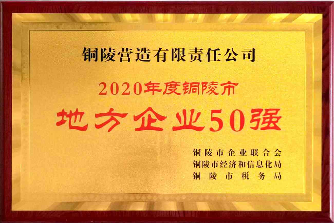公司榮獲“地方企業(yè)50強”榮譽