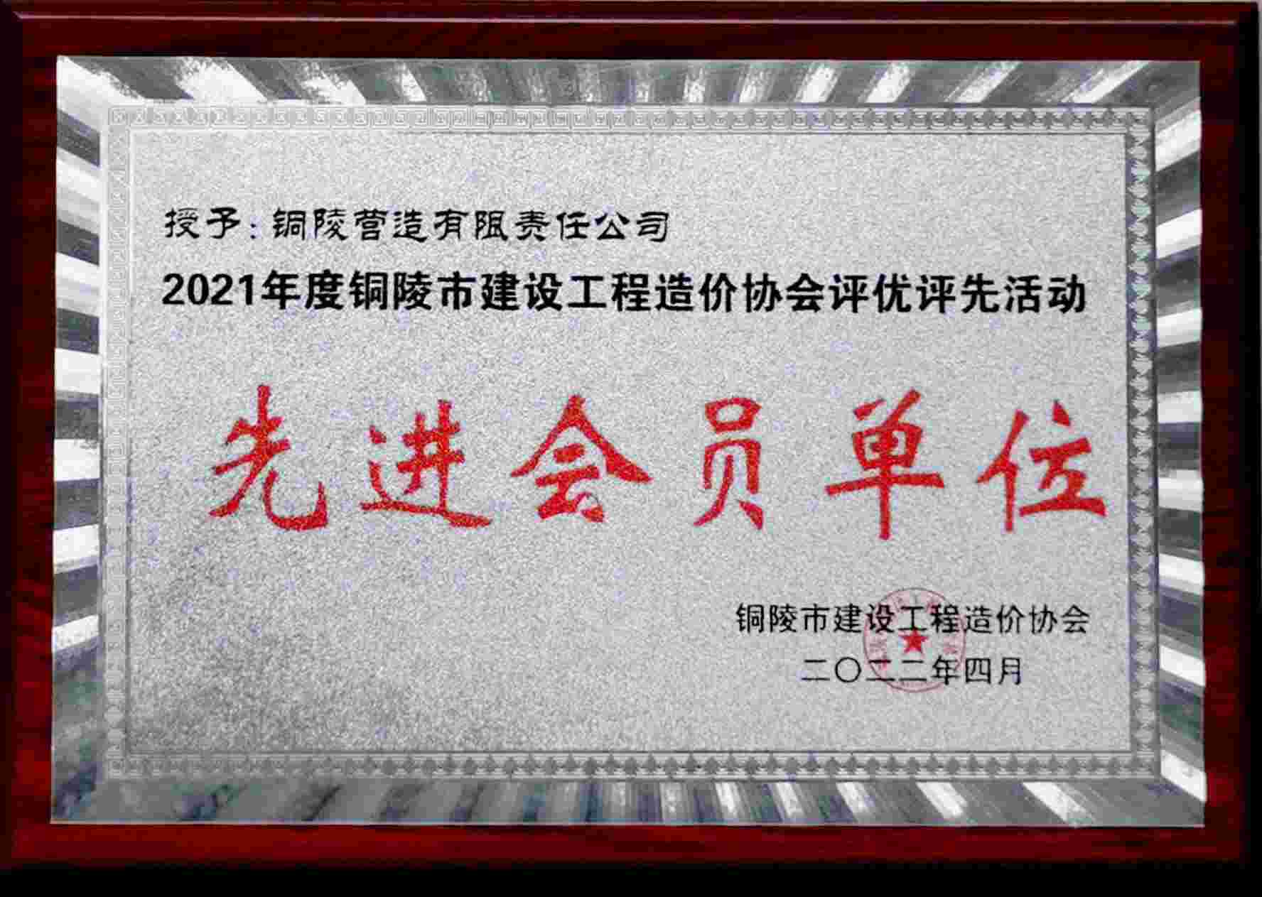公司獲評“先進(jìn)會員單位”
