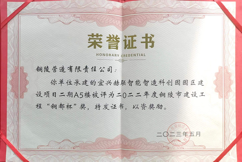 我公司多個(gè)項(xiàng)目獲評“銅都杯”獎(jiǎng)