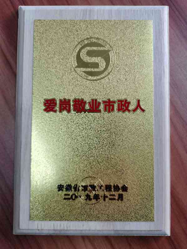 我公司余偉同志獲“愛崗敬業(yè)市政人”榮譽(yù)